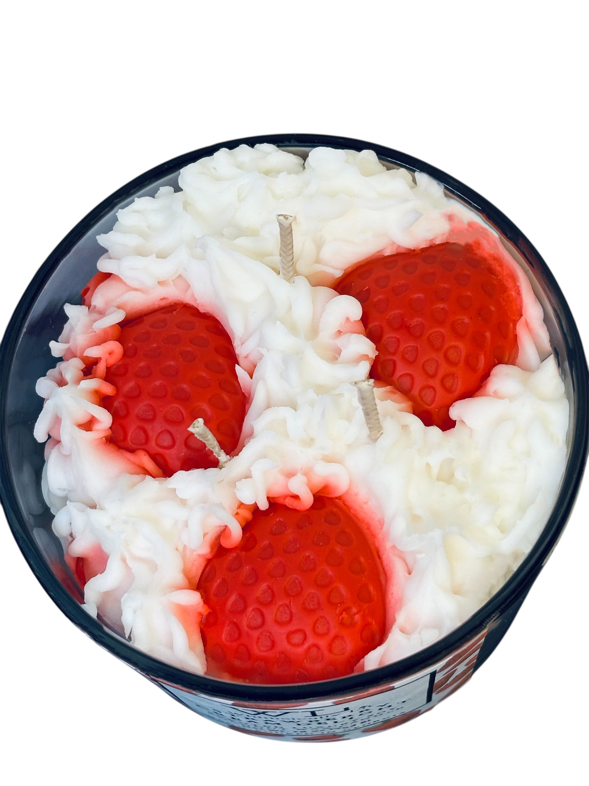 Whimsically Lit Strawberry Cream Delight 3 Wick Coconut Soy Candle