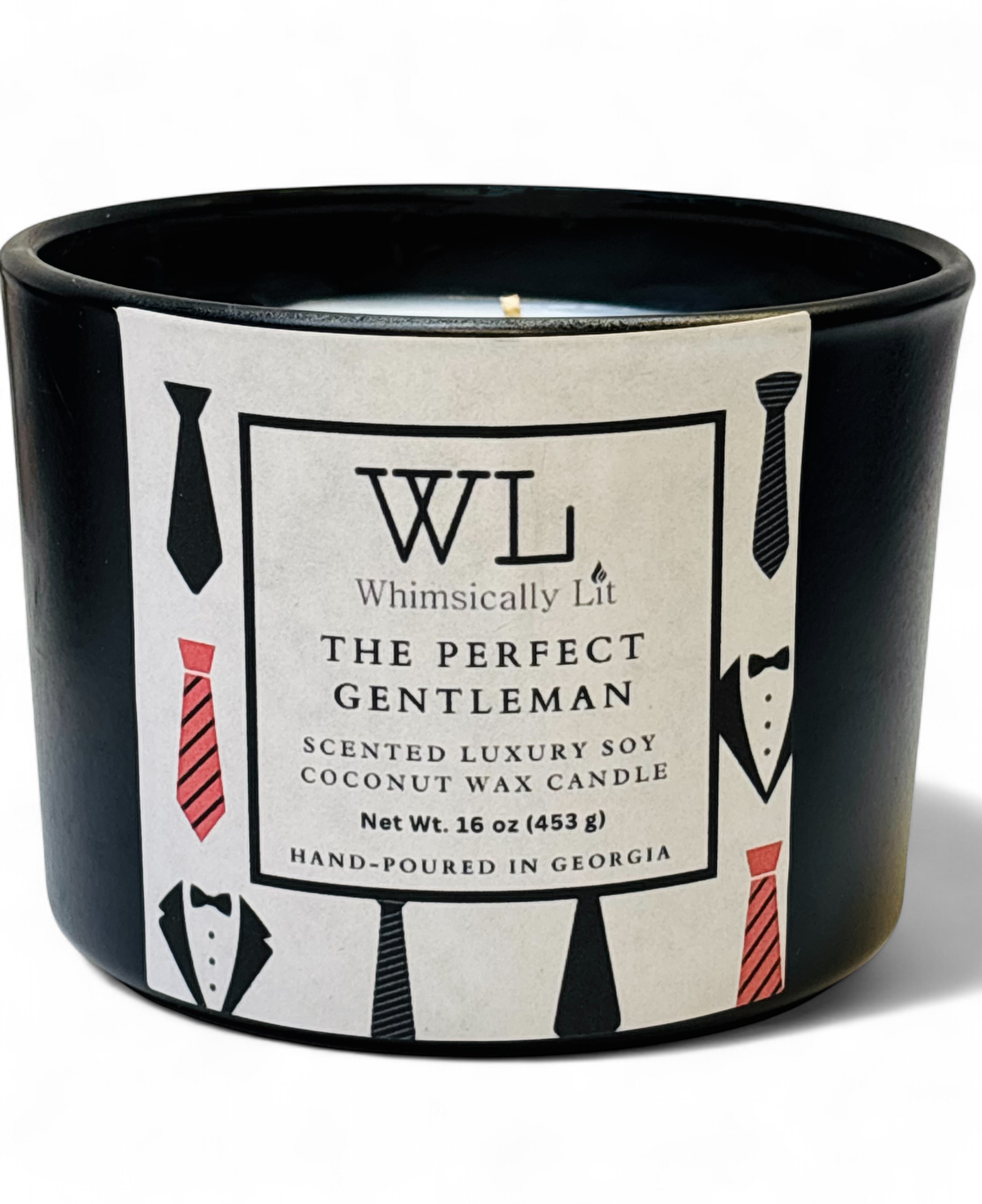 Whimsically Lit The Perfect Gentleman 3 Wick Coconut Soy Candle
