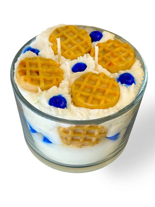 Whimsically Lit Blueberry Waffles 3 Wick Coconut Soy Candle