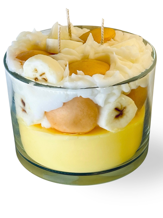 Whimsically Lit Banana Pudding 3 Wick Coconut Soy Candle
